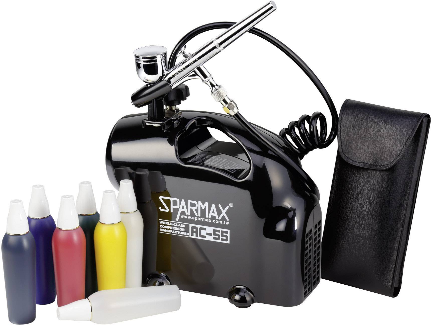 Set de démarrage aérographe Sparmax SK-55 SK-55 avec compresseur double action