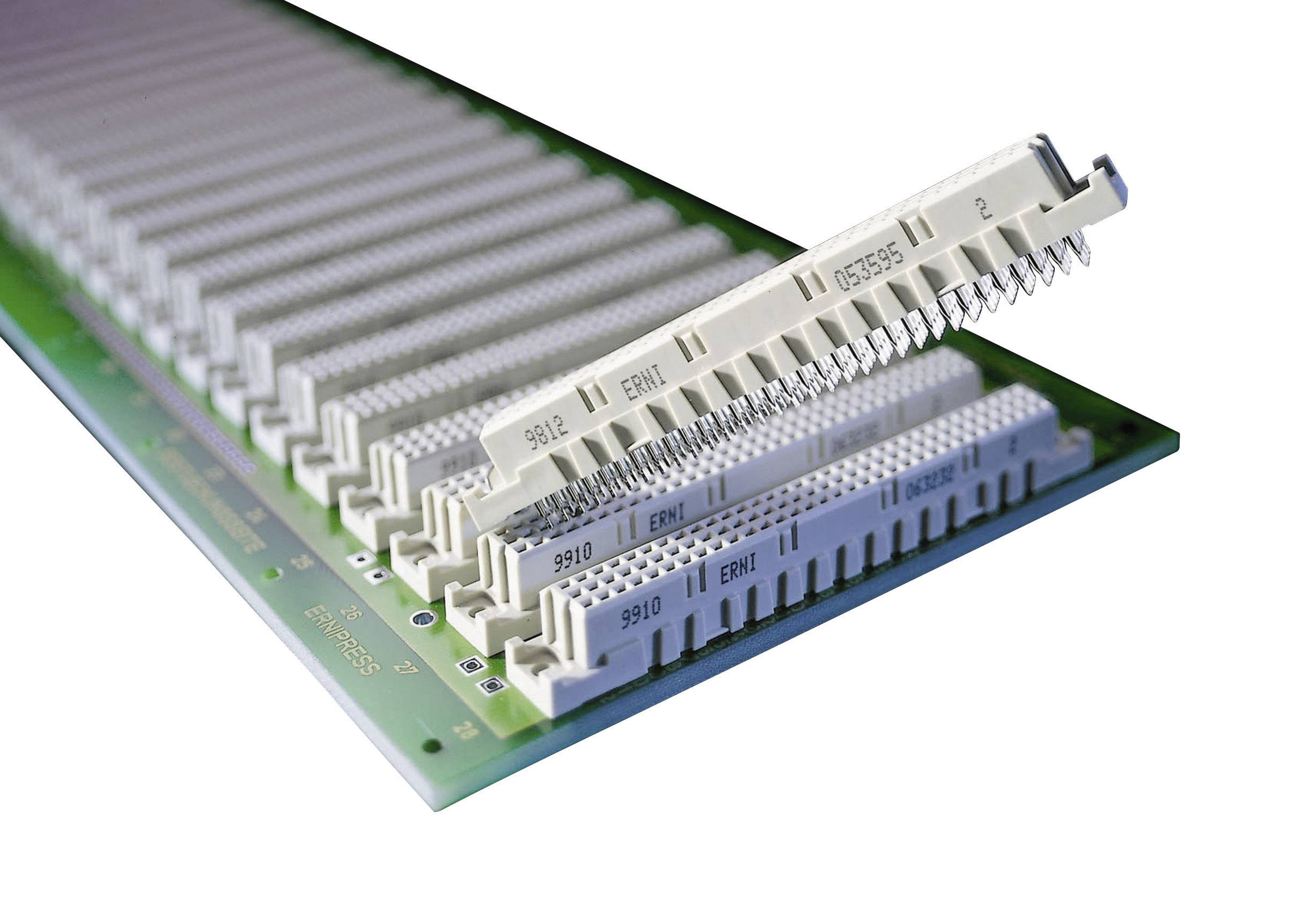 ERNI 364914 Connecteur mâle Nombre total de pôles 64 Nbr de rangées 2