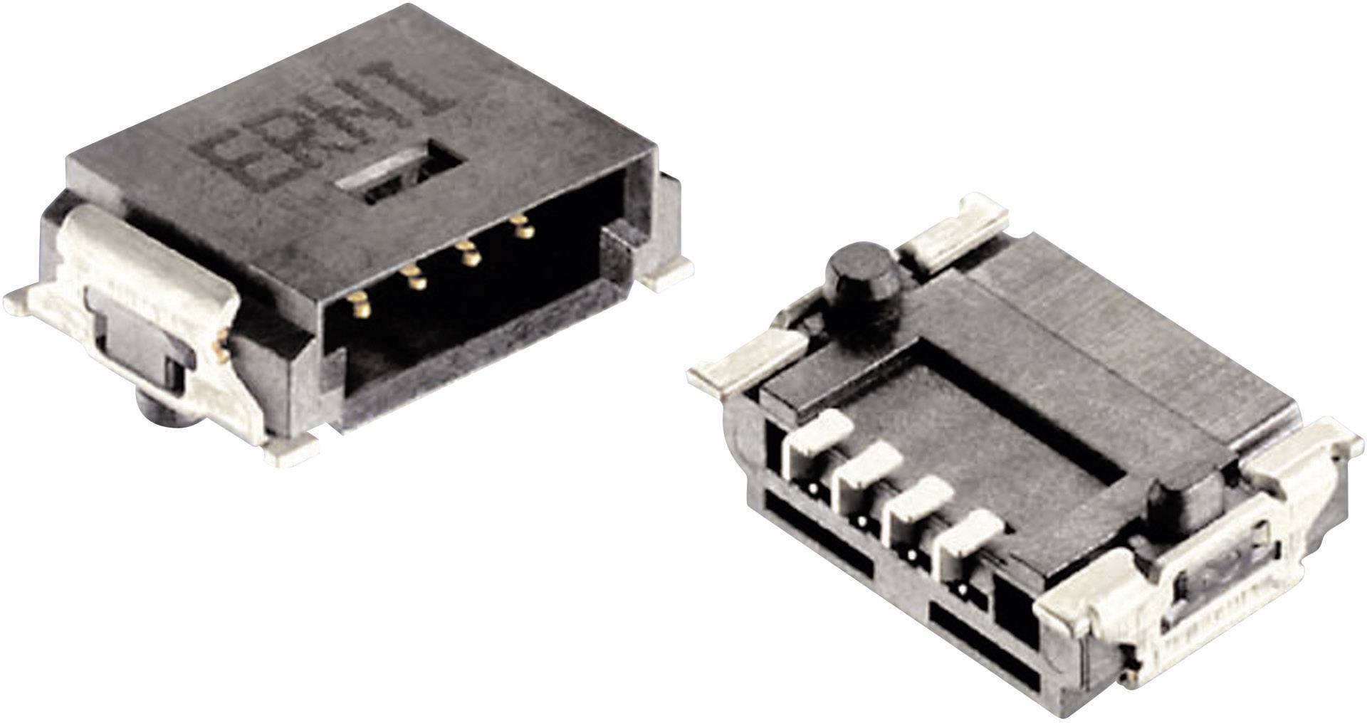 ERNI 214012 Connecteur mâle Nombre total de pôles 4 Nbr de rangées 1