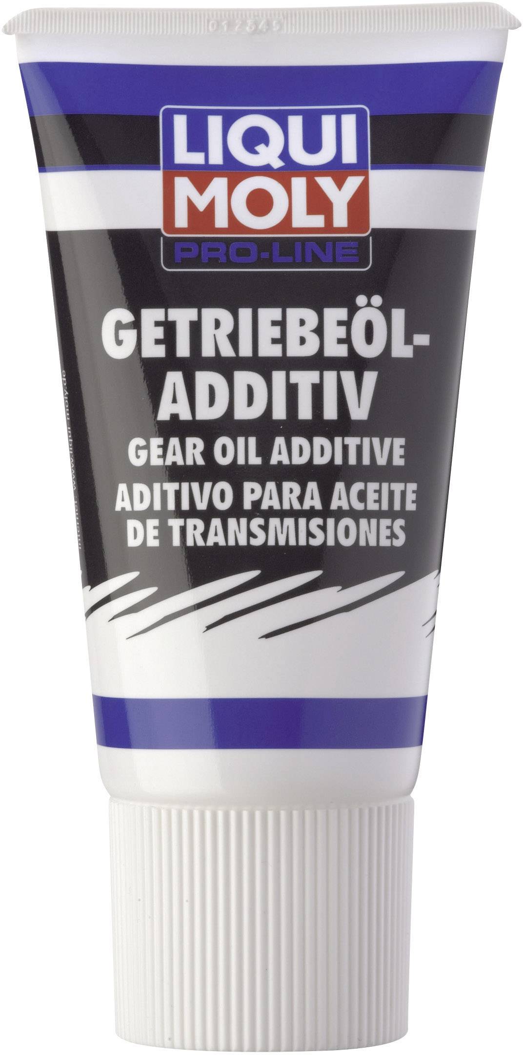 Tube avec étiquette 'Liqui Moly Pro-Line Additif pour huile de transmission'. Contient un additif pour transmission améliorant la lubrification.