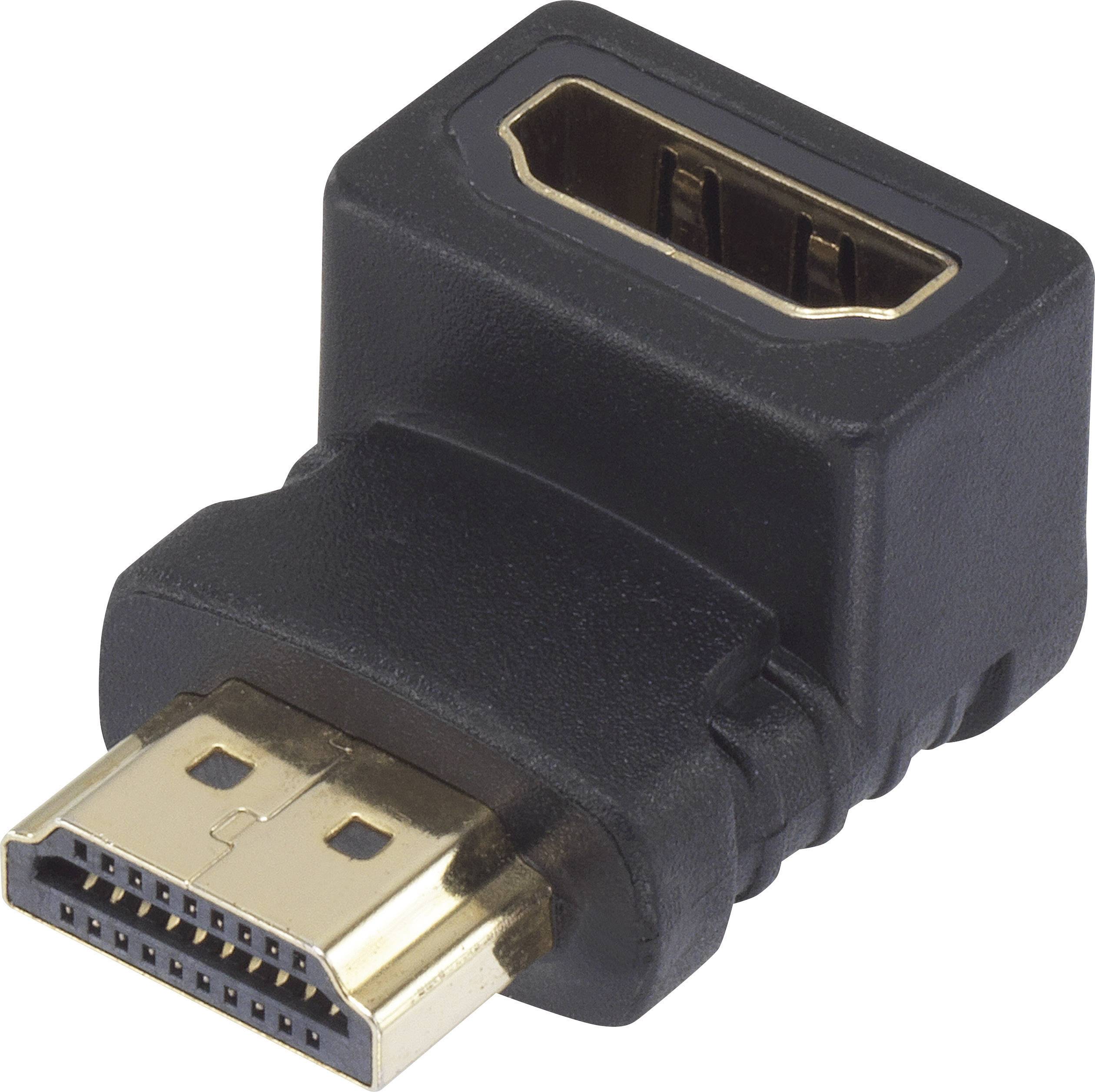 HDMI Adaptateur [1x HDMI mâle - 1x HDMI femelle] Coudé vers le haut à 90° contacts dorés SpeaKa Professional