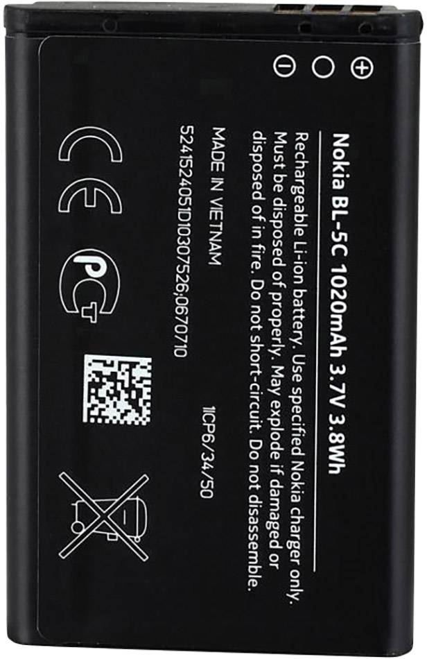 Nokia Batterie pour téléphone portable Nokia 1200, Nokia 1208, Nokia 1209, Nokia 1650, Nokia 1680 classic, Nokia 2310, Nokia 2323