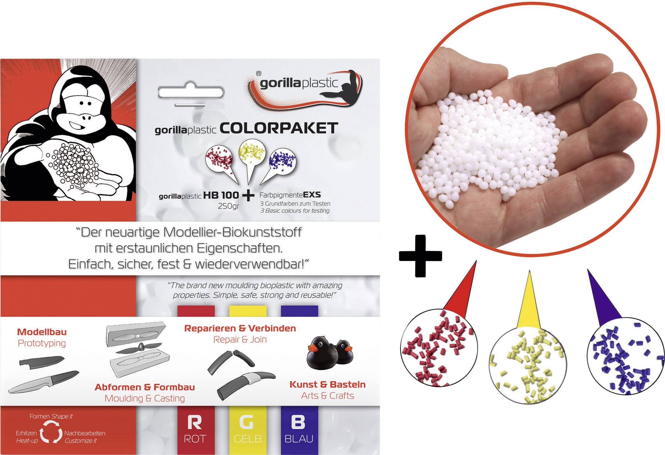 Pigments de couleur pour perles de modelage Gorilla Plastic 10123 10123 rouge, vert, bleu