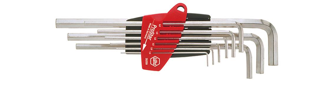 Wiha Hexagon ProStar SB 352 S9 6 pans intérieurs Jeu de clés mâles coudées 9 pièces