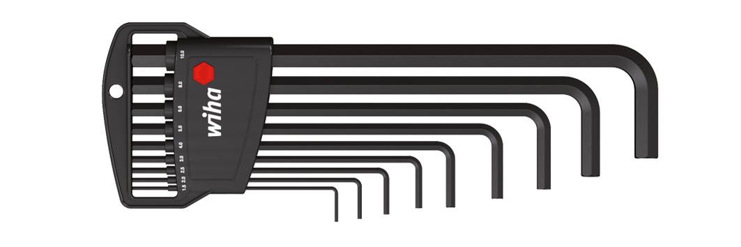 Wiha 6 pans intérieurs Jeu de clés mâles coudées 1.5 mm, 2 mm, 2.5 mm, 3 mm, 4 mm, 5 mm, 6 mm, 8 mm, 10 mm 9 pièces
