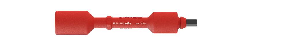 Socle d'outil en acier rouge avec une courbure et un tube droit. Utilisé pour des applications techniques ou industrielles.