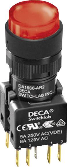 DECA ADA16S6-MR1-B2GR Bouton poussoir à pression 250 V/AC 5 A 1 x Off/(On) à rappel rouge IP65 1 pc(s)