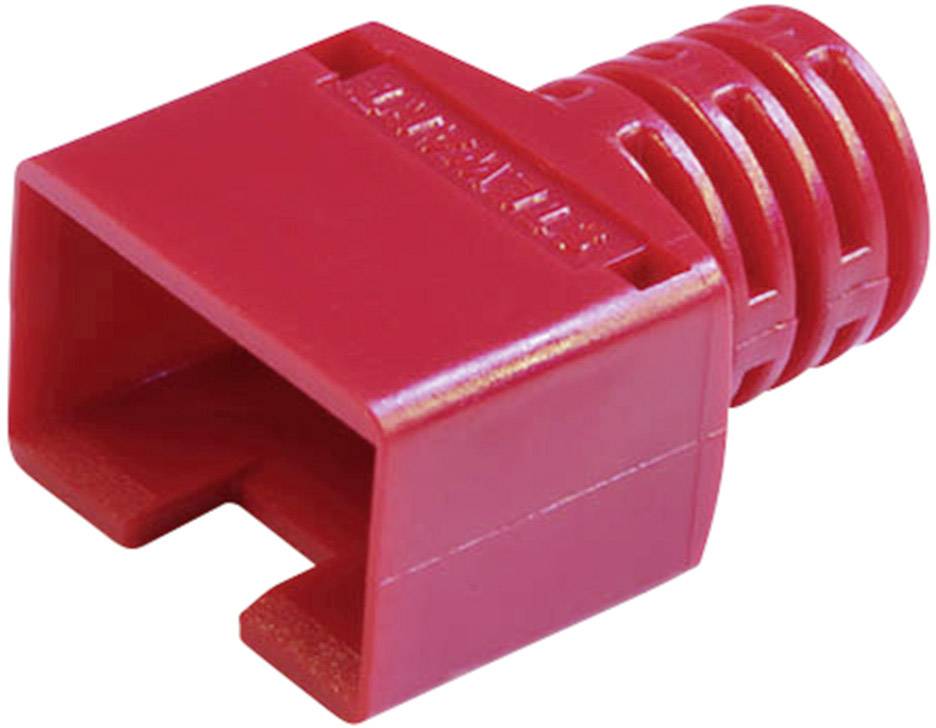 Passe-câble anti-pliage pour mâle blindé BEL Stewart Connectors 361010-SRX-260-A257 RJ45 mâle, droit Pôle: 8P8C rouge