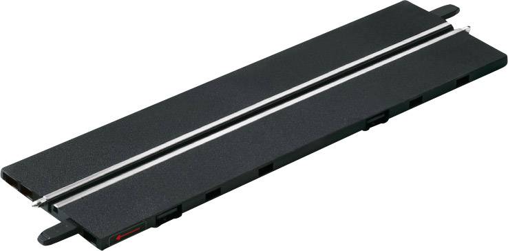 Un dispositif noir et rectangulaire avec deux barres métalliques parallèles. Il pourrait faire partie d'un système technique ou électronique.