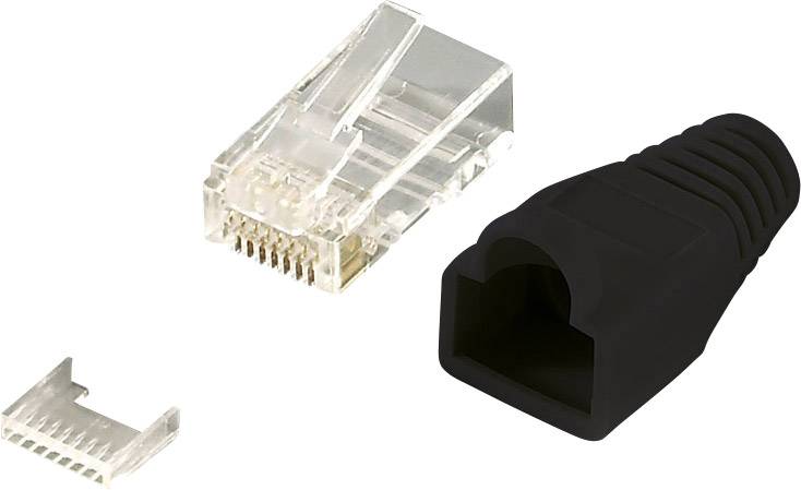 Connectique RJ45 CAT 6, non blindé LogiLink MP0024 RJ45 mâle, droit Pôle: 8P8C noir 100 pc(s)