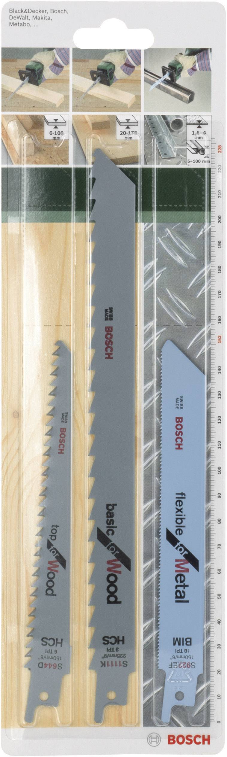 Set de lames de scie-sabre S 922 EF, S 644 D, S 1111 K Bosch Accessories 2609256715 1 set