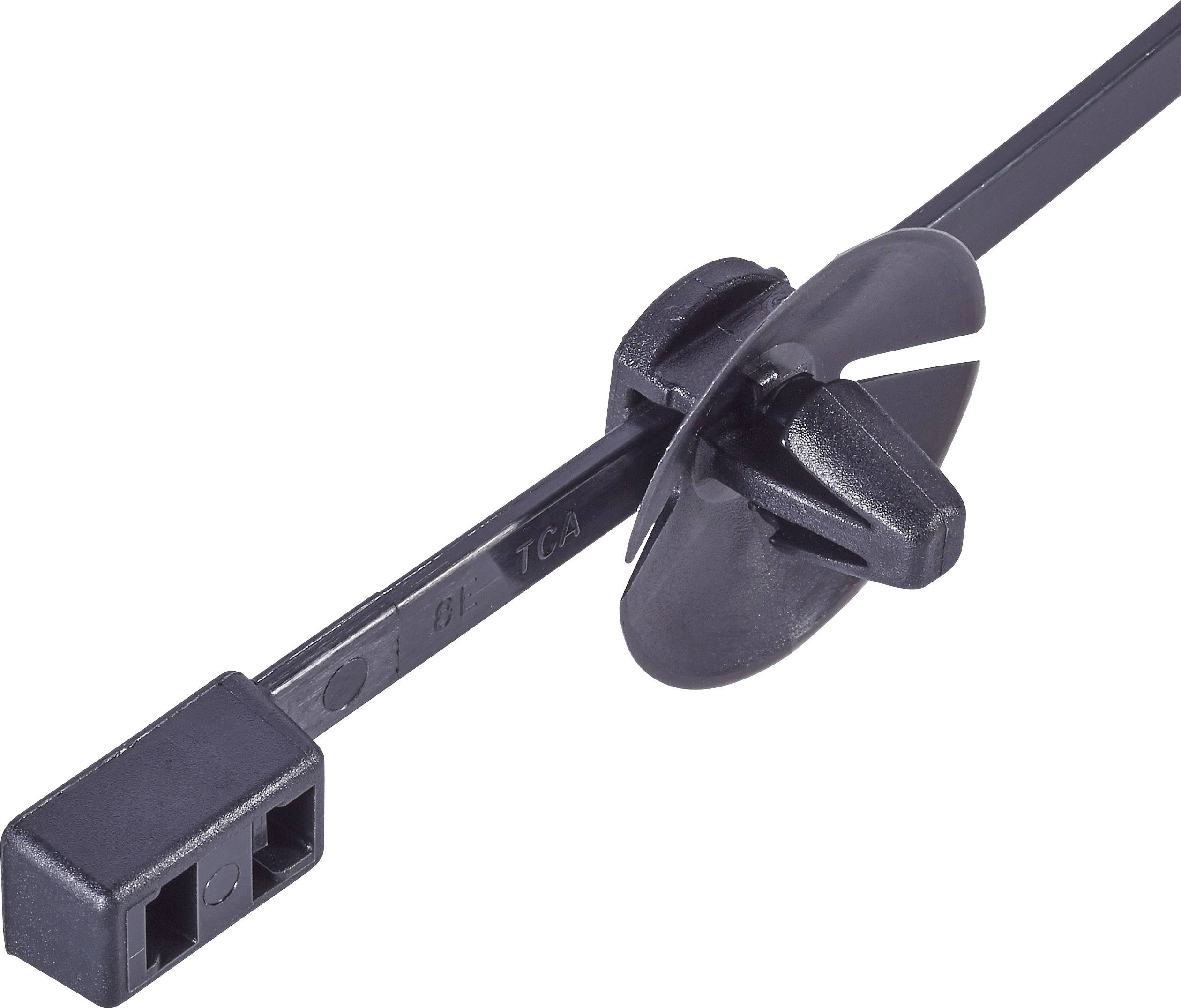 HellermannTyton 117-05160 T50RDHSFT6,5 Serre-câble 210 mm 4.70 mm noir avec pied ancre et jupe