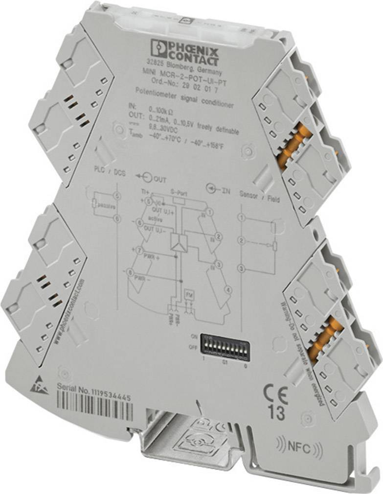 Convertisseur de position du potentiomètre réglable Contenu: 1 pc(s) Phoenix Contact MINI MCR-2-POT-UI 2902016
