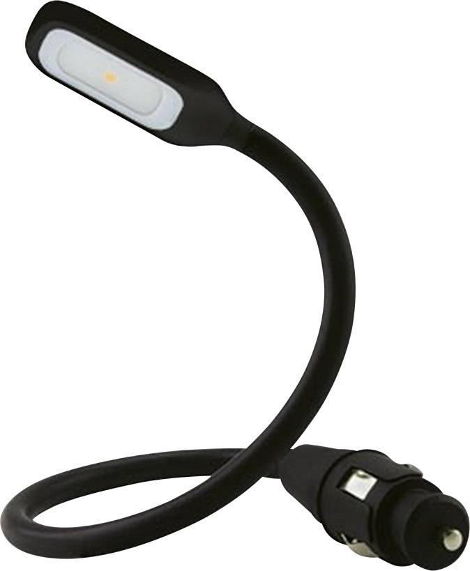 Un éclairage LED noir flexible de forme allongée, connecté à un adaptateur de poignée. Idéal pour un éclairage ciblé.