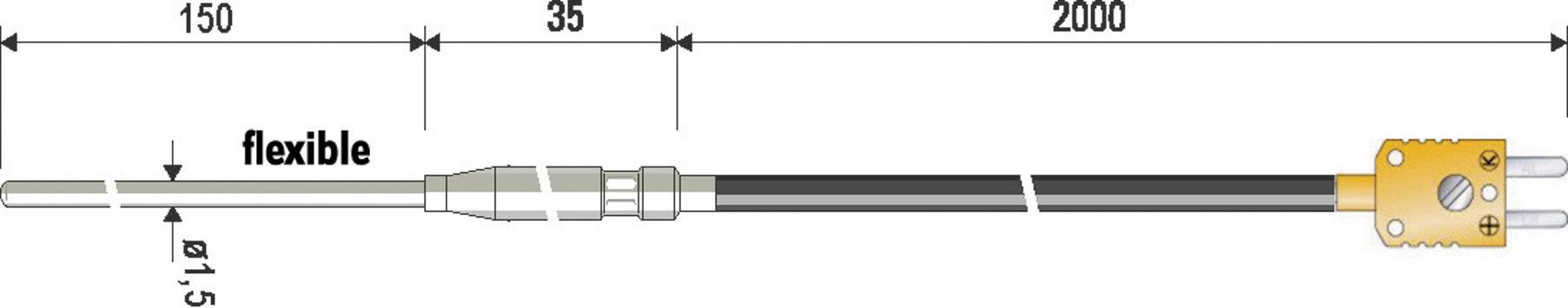 Sonde d'immersion B + B Thermo-Technik 0625 1429-11 -100 à +1000 °C sonde: K étalonné d'usine (sans certificat) 1 pc(s)