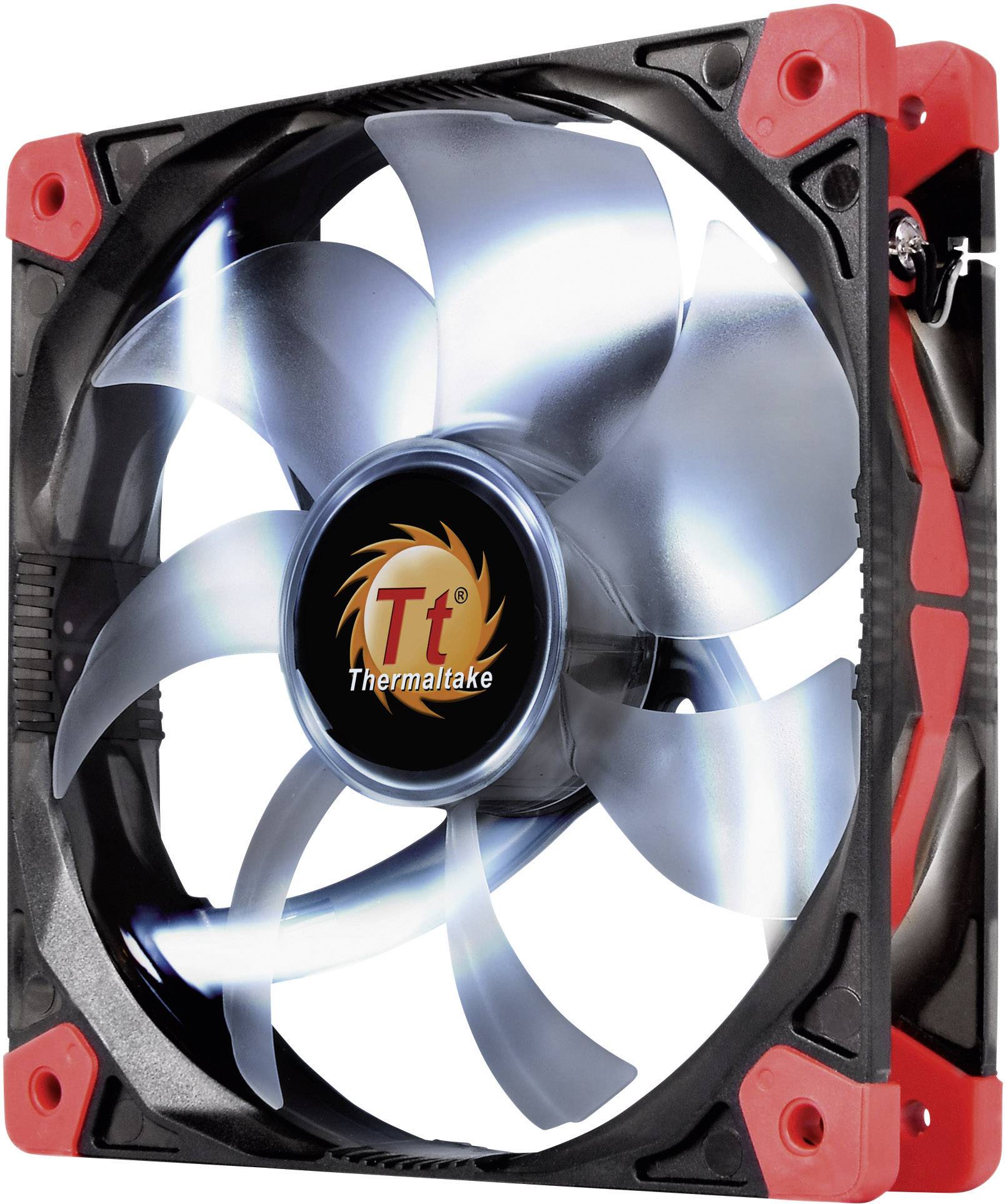 Thermaltake CL-F018-PL12WT-A Ventilateur pour PC noir, clair (mat) (l x H x P) 120 x 120 x 25 mm