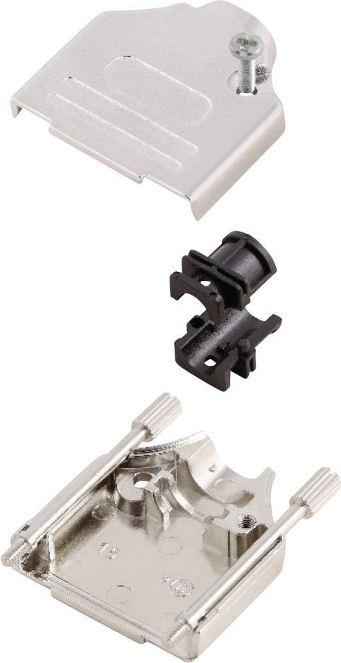 Boîtier métallique avec couvercle amovible et pince en plastique pour connexions de câbles. Adapté pour une fixation protégée.