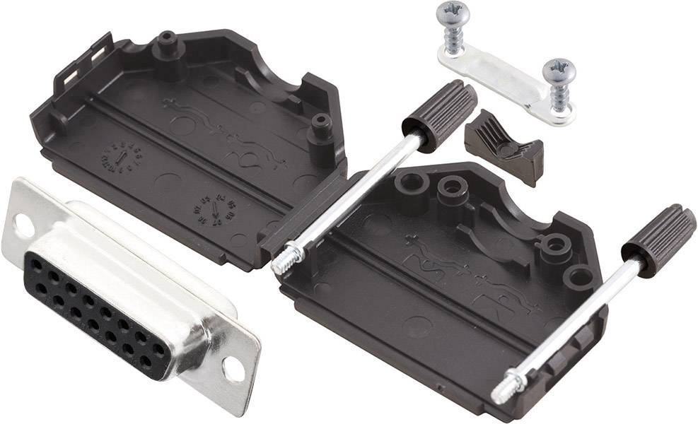 MH Connectors MHDPPK15-DB15S-K Kit embase SUB-D femelle 180 ° Nombre de pôles: 15 fût à souder