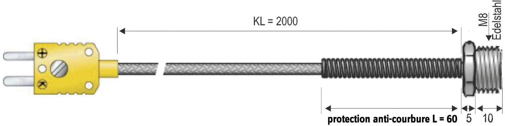 Sonde à visser B + B Thermo-Technik 0625 1445-06 -50 à +400 °C sonde: K étalonné d'usine (sans certificat) 1 pc(s)