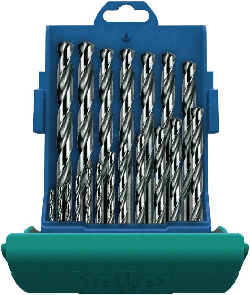 Heller 28707 4 HSS Jeu de forets pour le métal 25 pièces 1 mm, 2 mm, 3 mm, 4 mm, 5 mm, 6 mm, 7 mm, 8 mm, 9 mm, 10 mm, 11 mm, 12