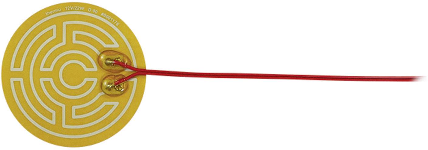 Thermo TECH polyester Feuille chauffante autocollant 12 V/DC, 12 V/AC 22 W Indice de protection IPX4 (Ø) 90 mm