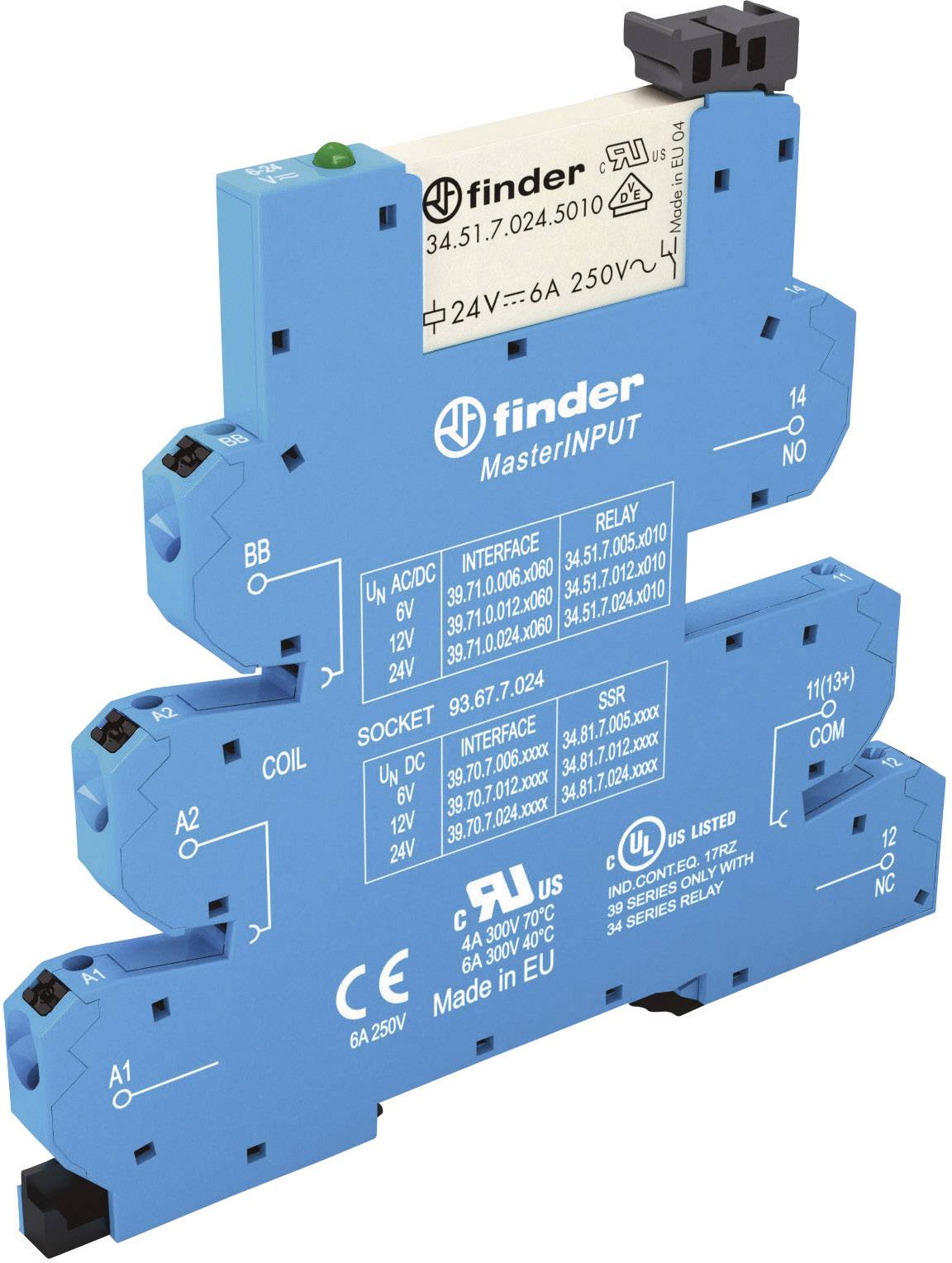 Finder 39.71.0.024.5060 Interface relais 24 V/DC, 24 V/AC 6 A 1 inverseur (RT) 1 pc(s)