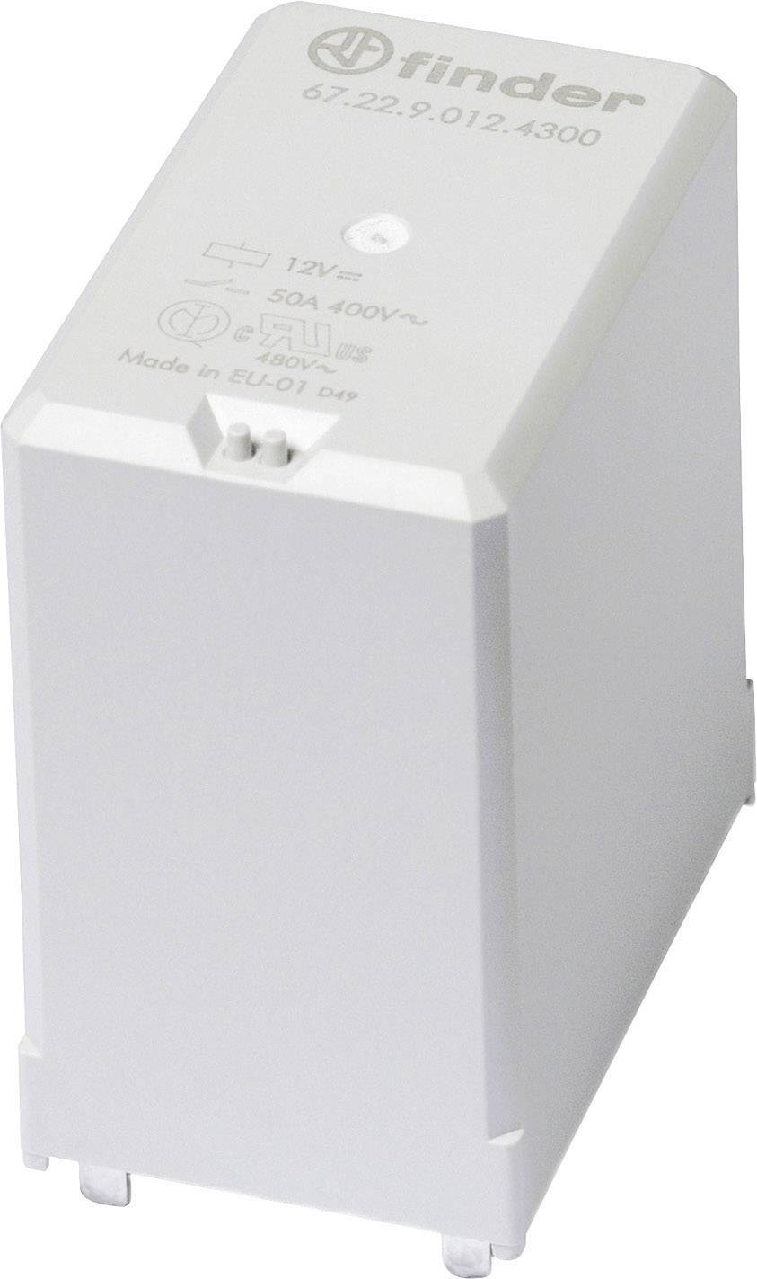 Relais industriel Finder, modèle 67.22.9.012.4300, avec 12V et 50A, adapté aux applications 400V~, fabriqué dans l'UE.