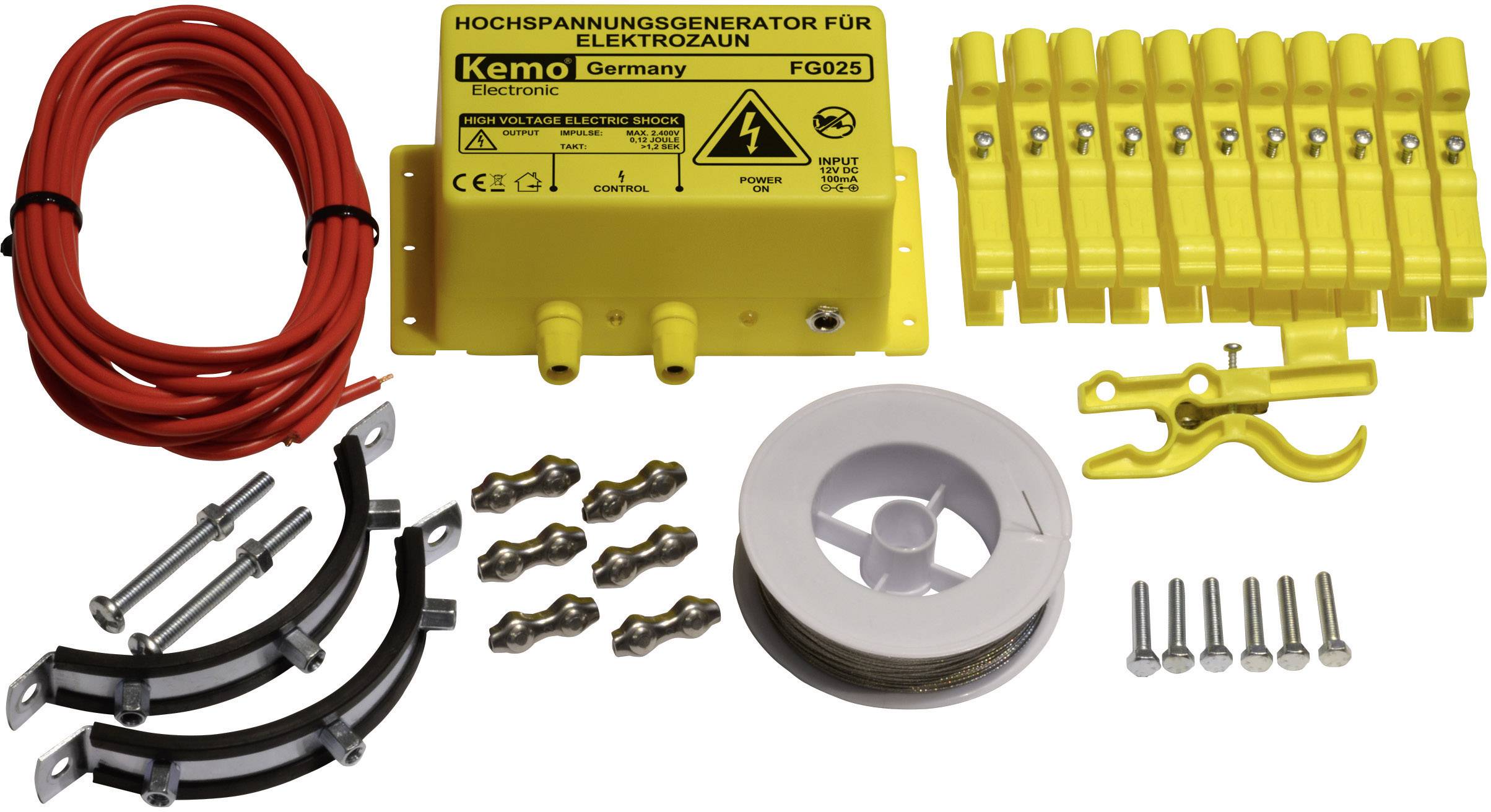 Clôture électrique Kemo FG025Set pour l'intérieur/extérieur