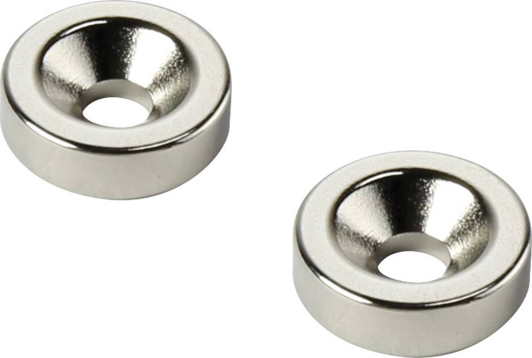 Zwei silberne Metallringe mit einer Vertiefung und einem Loch in der Mitte, auf weißem Hintergrund. Sie sind identisch und nebeneinander platziert.