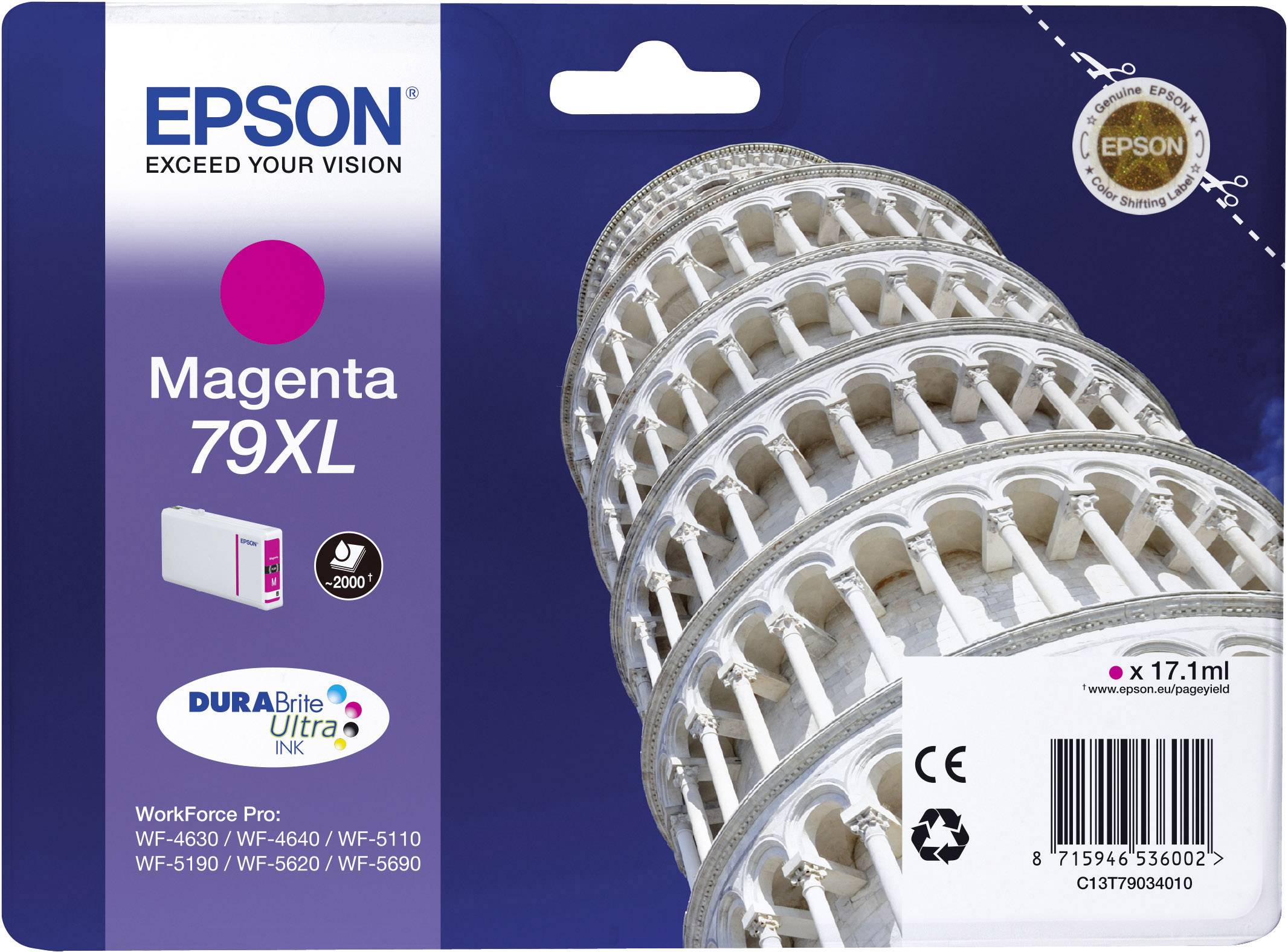 Epson Encre T7903, 79XL d'origine magenta C13T79034010