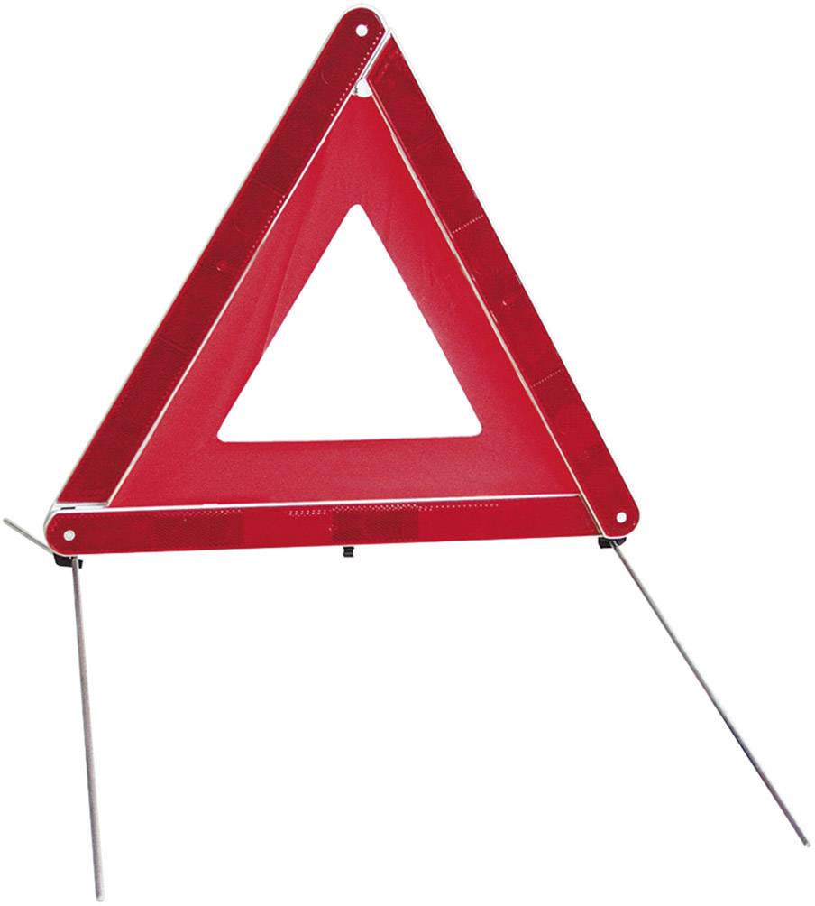 Triangle de signalisation rouge pour la circulation routière avec support en métal.
