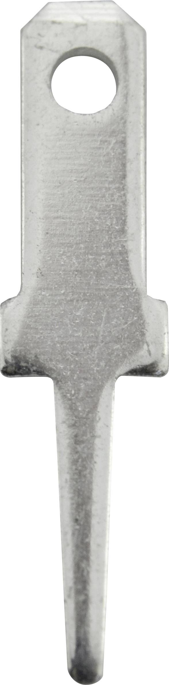 Un pendentif en métal argenté en forme de poignard avec une ouverture en haut.