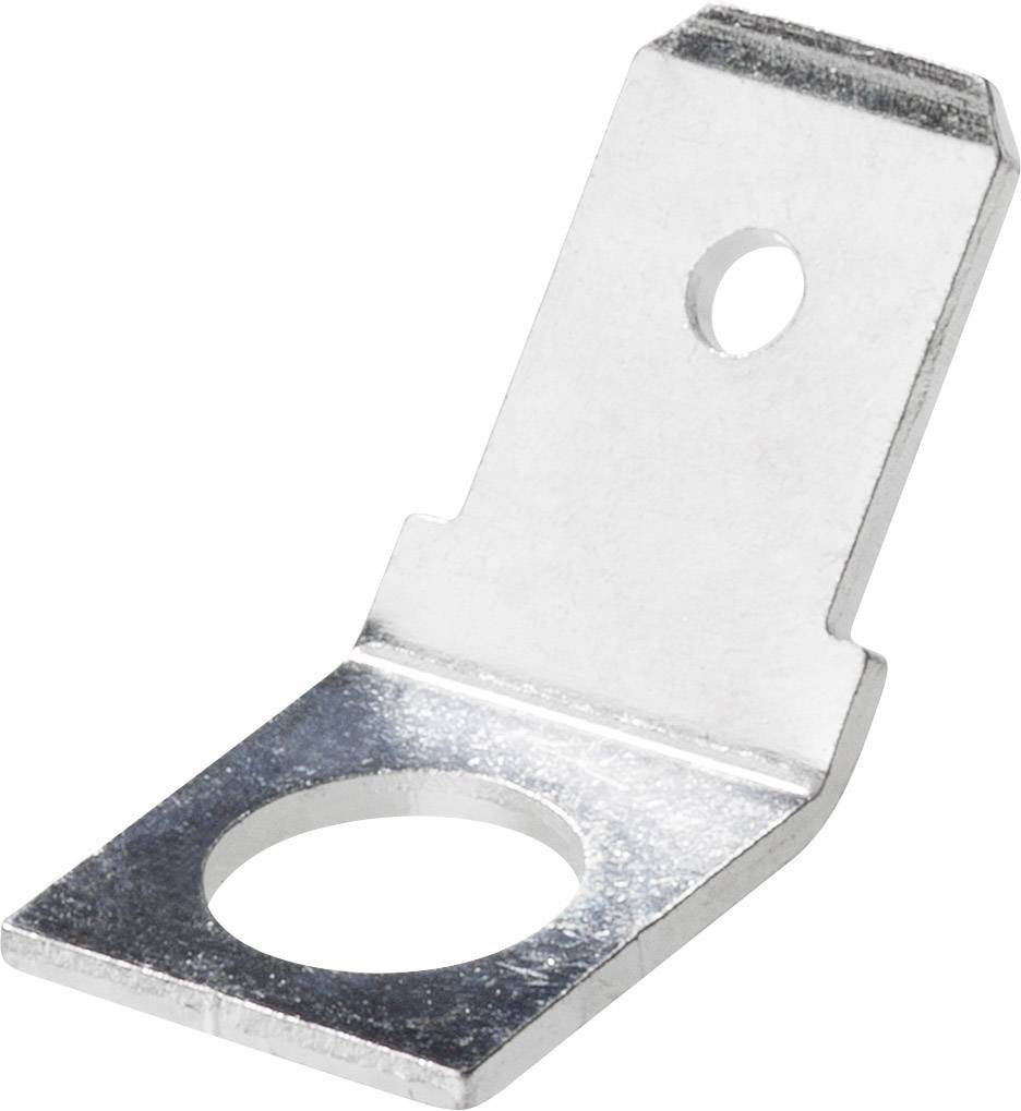 Équerre métallique à deux trous pour vis, en argent. Sert à stabiliser des constructions par connexion angulaire.