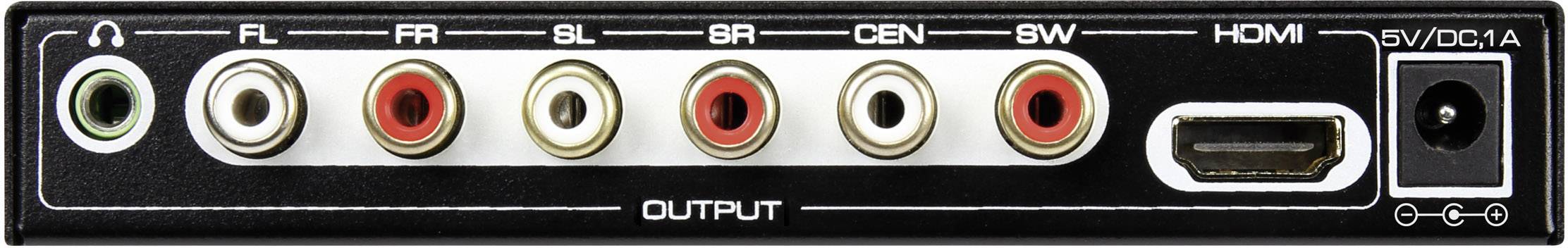 Extracteur audio SpeaKa Professional SP-4916328 [1x HDMI femelle - 6x Cinch-RCA femelle, Toslink femelle (ODT), HDMI femelle