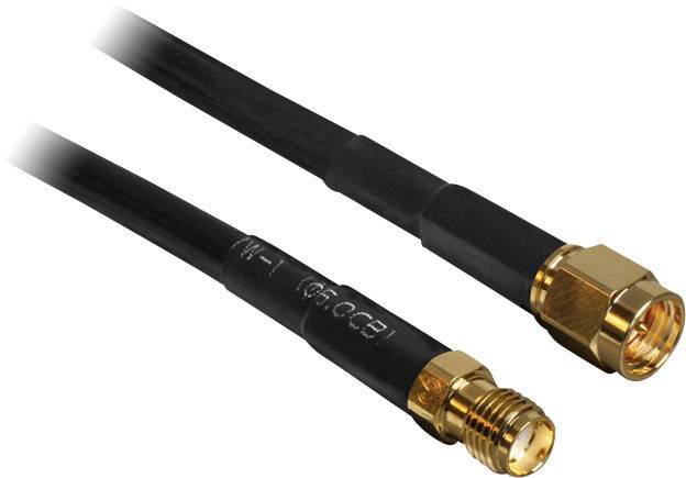 Rallonge pour antenne WiFi Delock 88443 [1x SMA mâle - 1x SMA femelle] 2.00 m noir contacts dorés