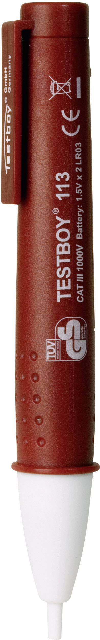 Détecteur de tension sans contact Testboy 113 CAT III 1000 V LED, Acoustique