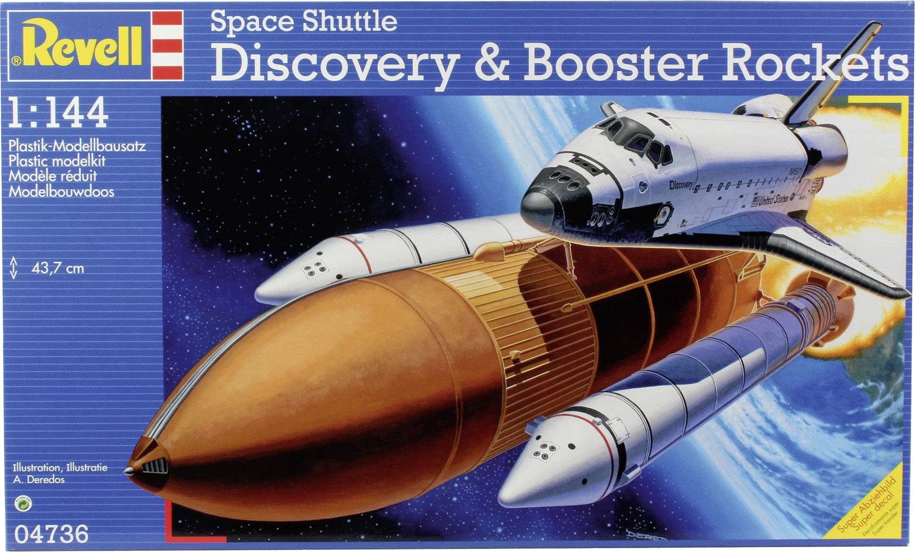 Maquette de véhicule spatial Revell 04736 Space Shuttle Discovery & Booster 1:144