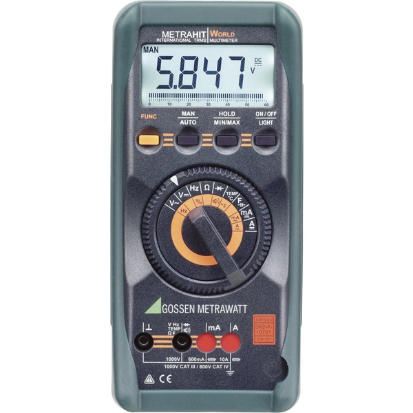 Multimètre numérique Gossen Metrawatt METRAHIT WORLD CAT III 1000 V, CAT IV 600 V Affichage (nombre de points):6000 Multimètre numérique Gossen Metrawatt METRAHIT WORLD CAT III 1000 V, CAT IV 600 V Affichage (nombre de points):6000