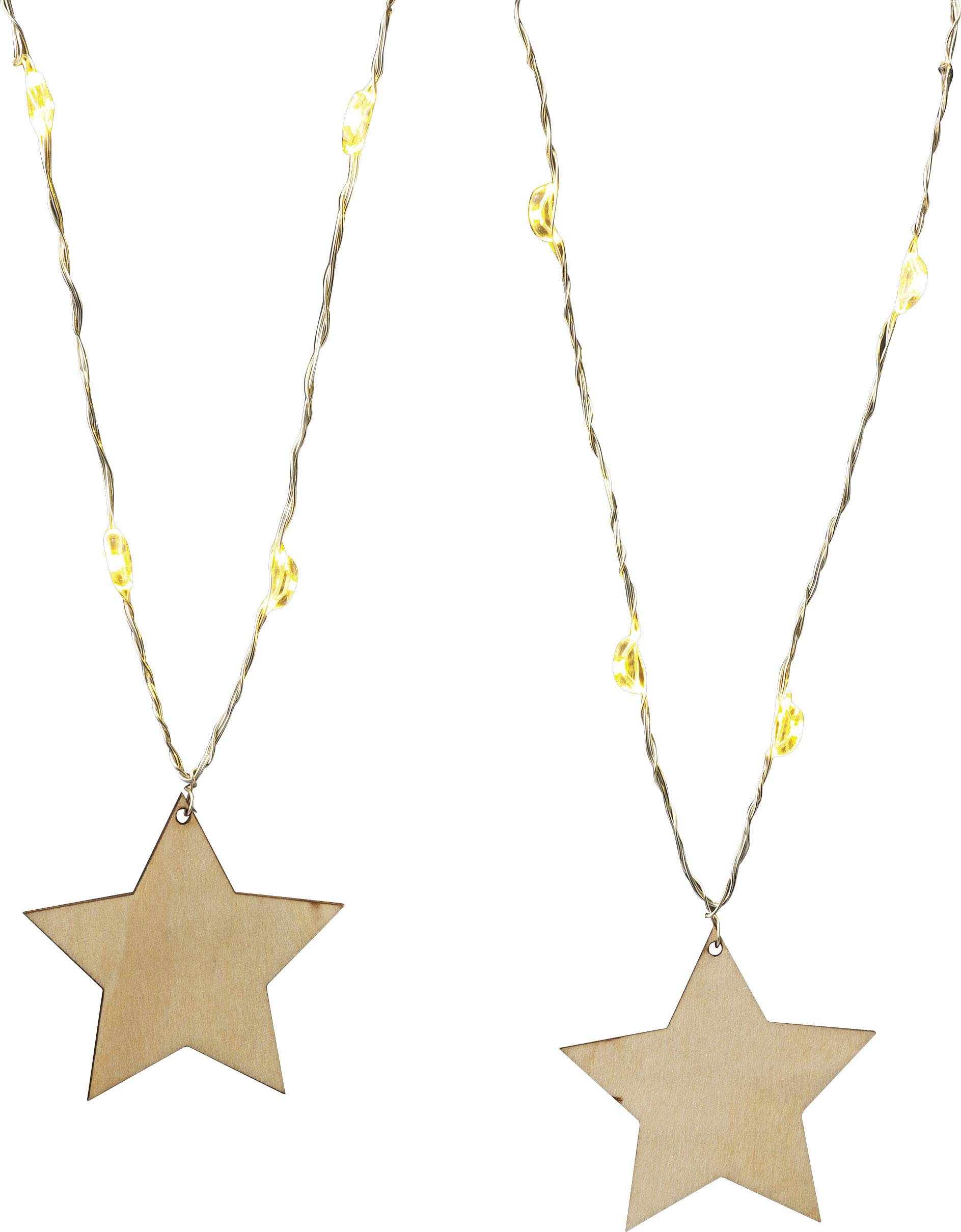 Polarlite LBA-04-007 Guirlande lumineuse à motifs étoiles pour l'intérieur à pile(s) LED blanc chaud Longueur éclairée: 1 m