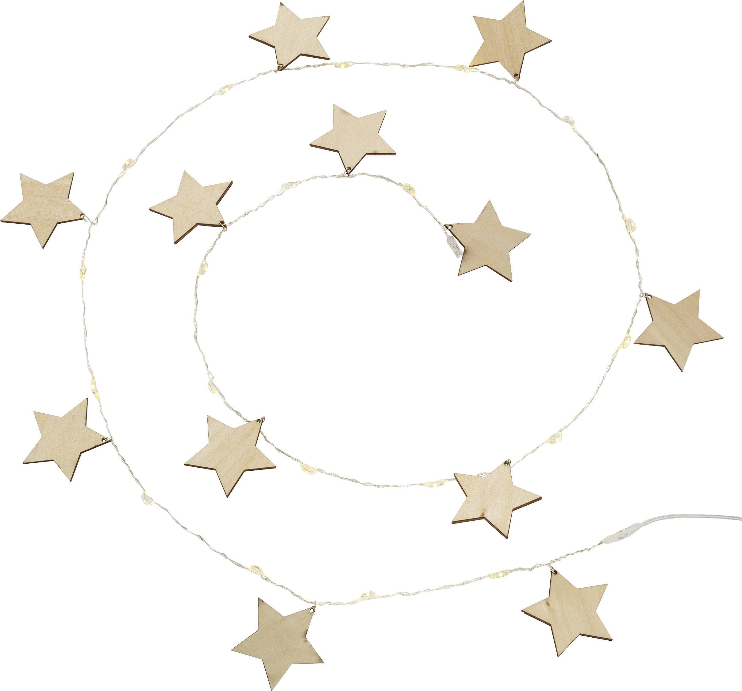 Polarlite LBA-04-007 Guirlande lumineuse à motifs étoiles pour l'intérieur à pile(s) LED blanc chaud Longueur éclairée: 1 m