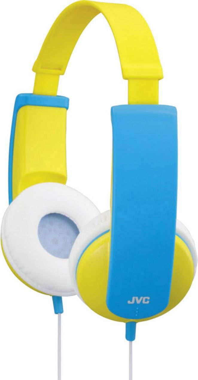 Casque supra-auriculaire filaire supra-aural JVC HA-KD5-Y-E limitation de volume, serre-tête léger jaune, bleu