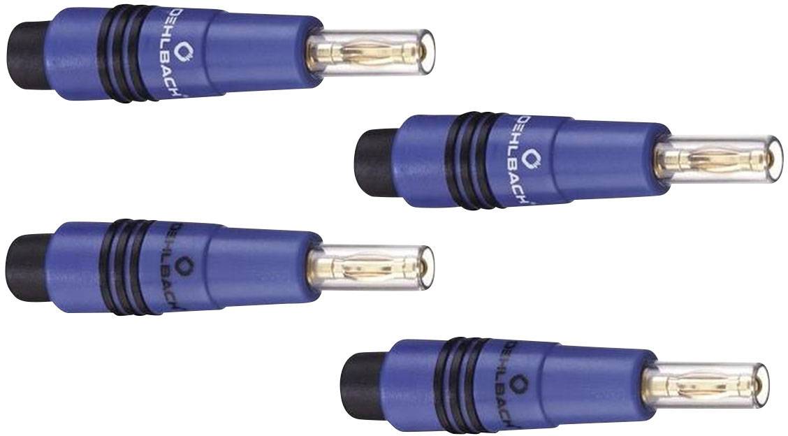 Fiche haut-parleur mâle, droit Oehlbach 3006 bleu 4 pc(s)
