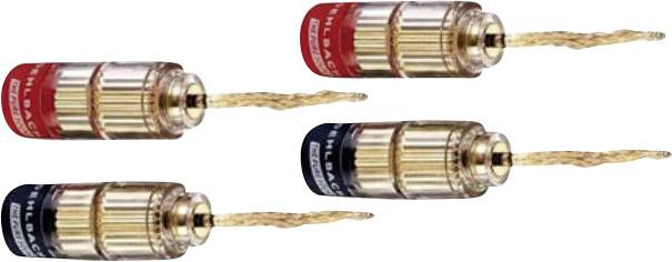 Fiche haut-parleur mâle, droit Oehlbach 3022 rouge, noir 4 pc(s)