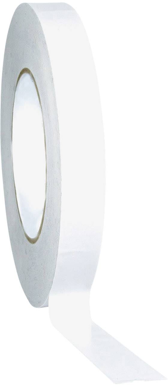Un rouleau de ruban adhésif blanc, à moitié déroulé.