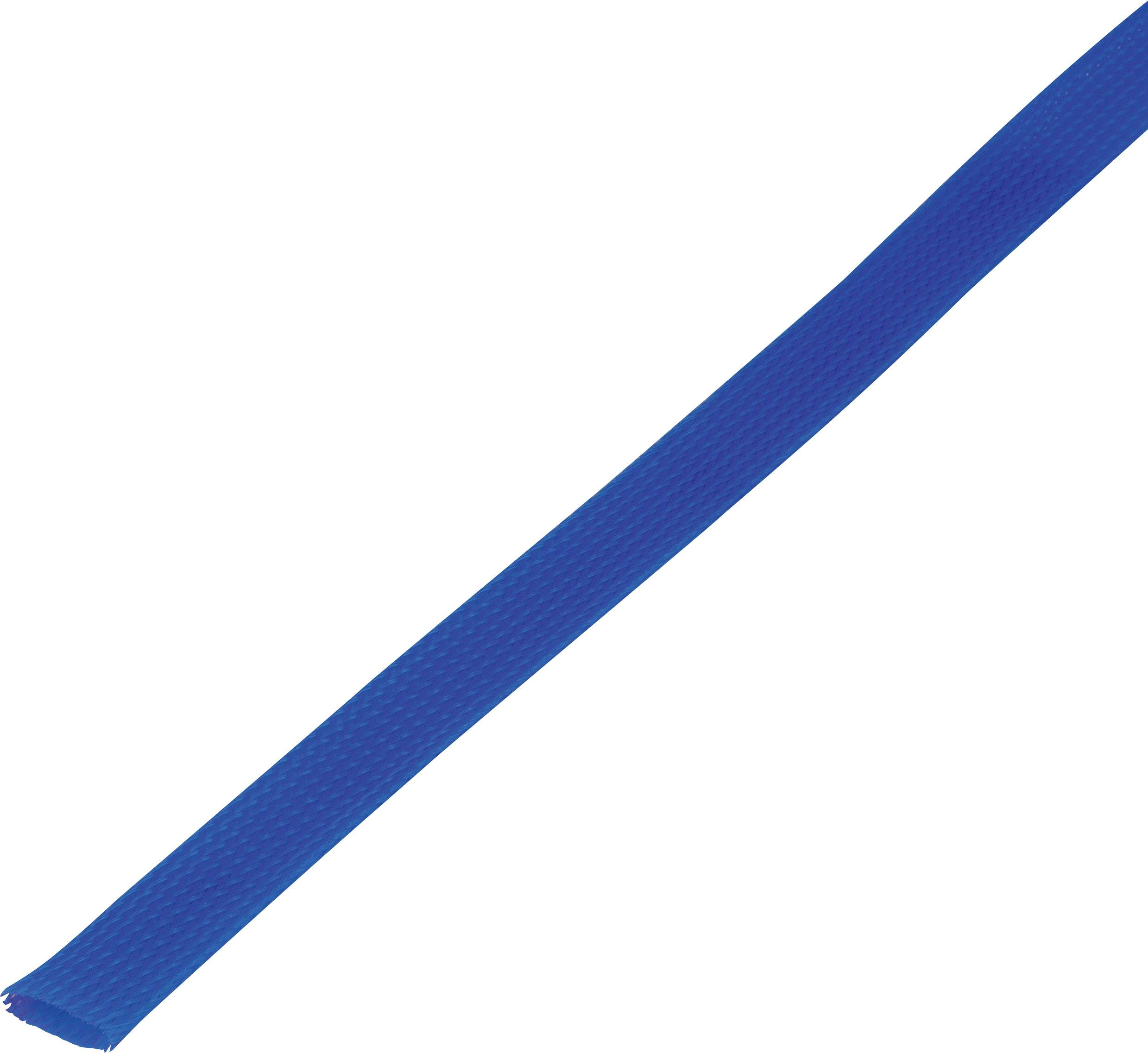 Un gaine de protection en métal bleu, longue et lisse, placée en diagonale dans l'image.
