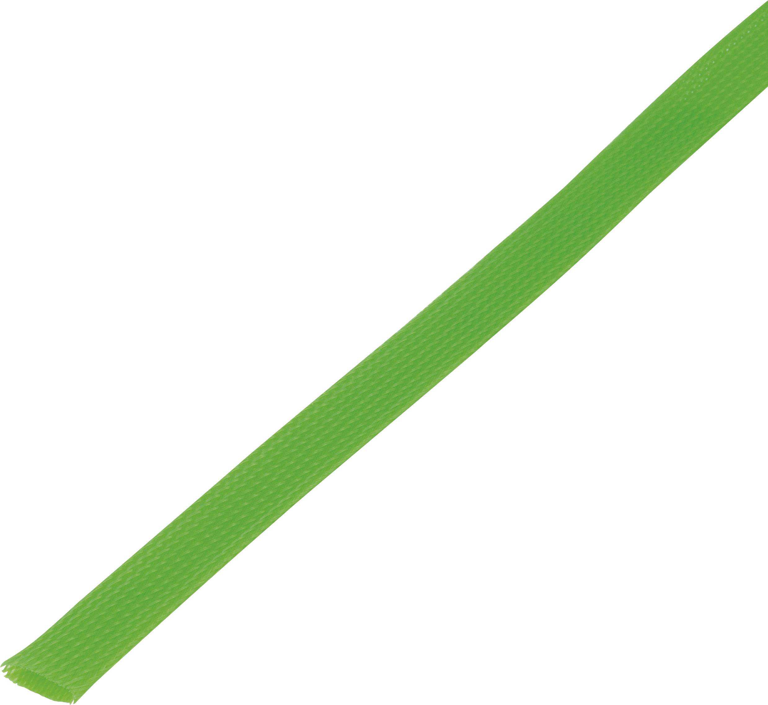 Un câble vert à surface texturée, présenté sur un fond blanc.