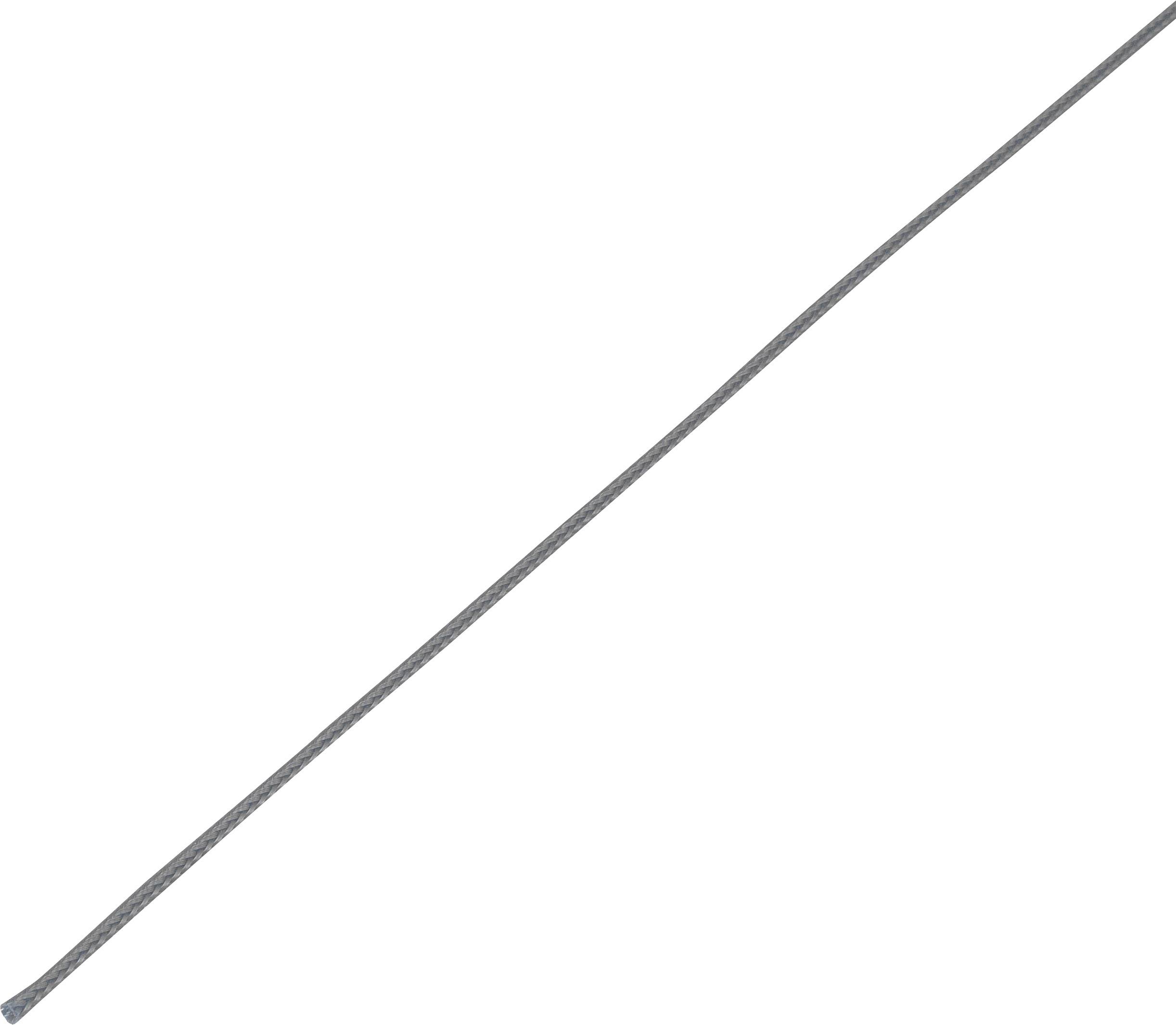 Collier de câble long et fin en plastique gris.