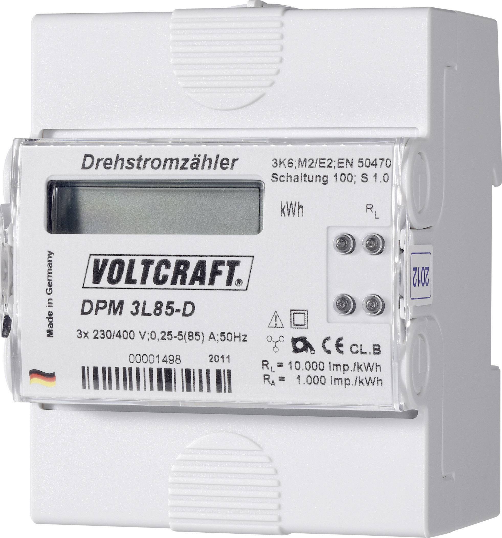 VOLTCRAFT DPM 3L85-D DPM 3L85-D Compteur d'énergie triphasé numérique 85 A conformité MID: non 1 pc(s)