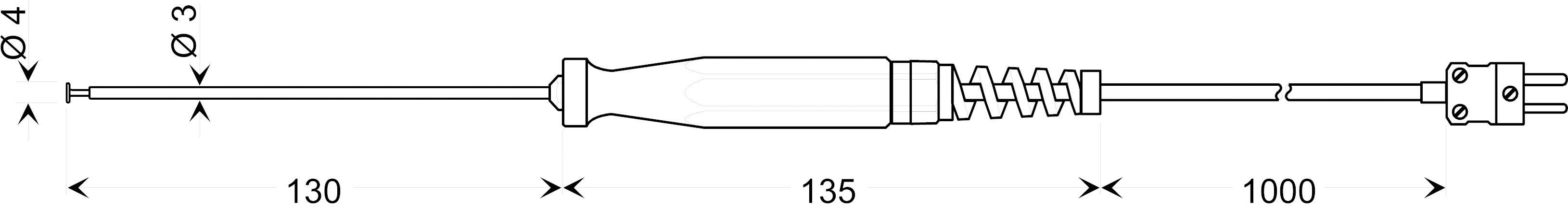 Greisinger GOF130CU Sonde de surface -65 à 500 °C sonde K