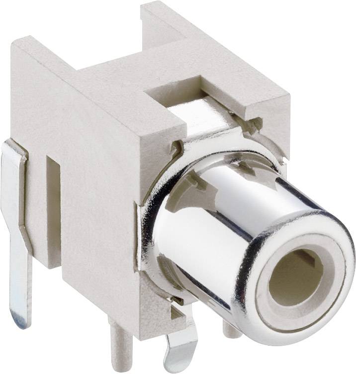 Cinch/RCA embase femelle horizontale Lumberg 1553 02 weiss blanc